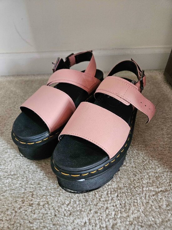 Dr. Martens Shoes - Dr. Martens, Doc Martens | Women's Voss Quad Platform Sandal Pink | W8